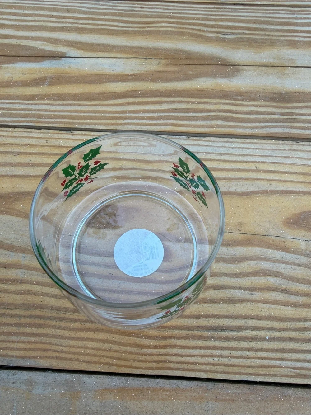 Vintage Indiana Glass Holiday Candy Jar with Holly Design - 5979